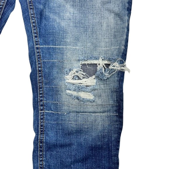 Silver Jeans Mid-Rise Girlfriend Jeans with Destruction (31/27) - Picture 6 of 14